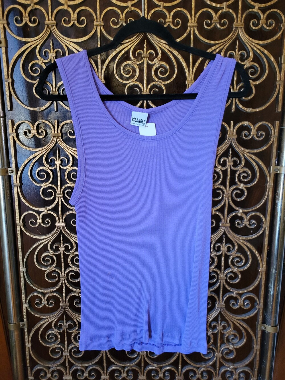 Vintagr 90s Islander Large Purple Ribbed Tank